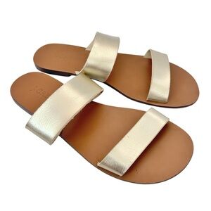 J. CREW Women's Malta Strappy Gold Metallic Sandals Flats Size 7